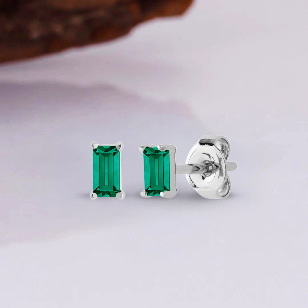 Pia 14k Solid Gold Emerald Earrings