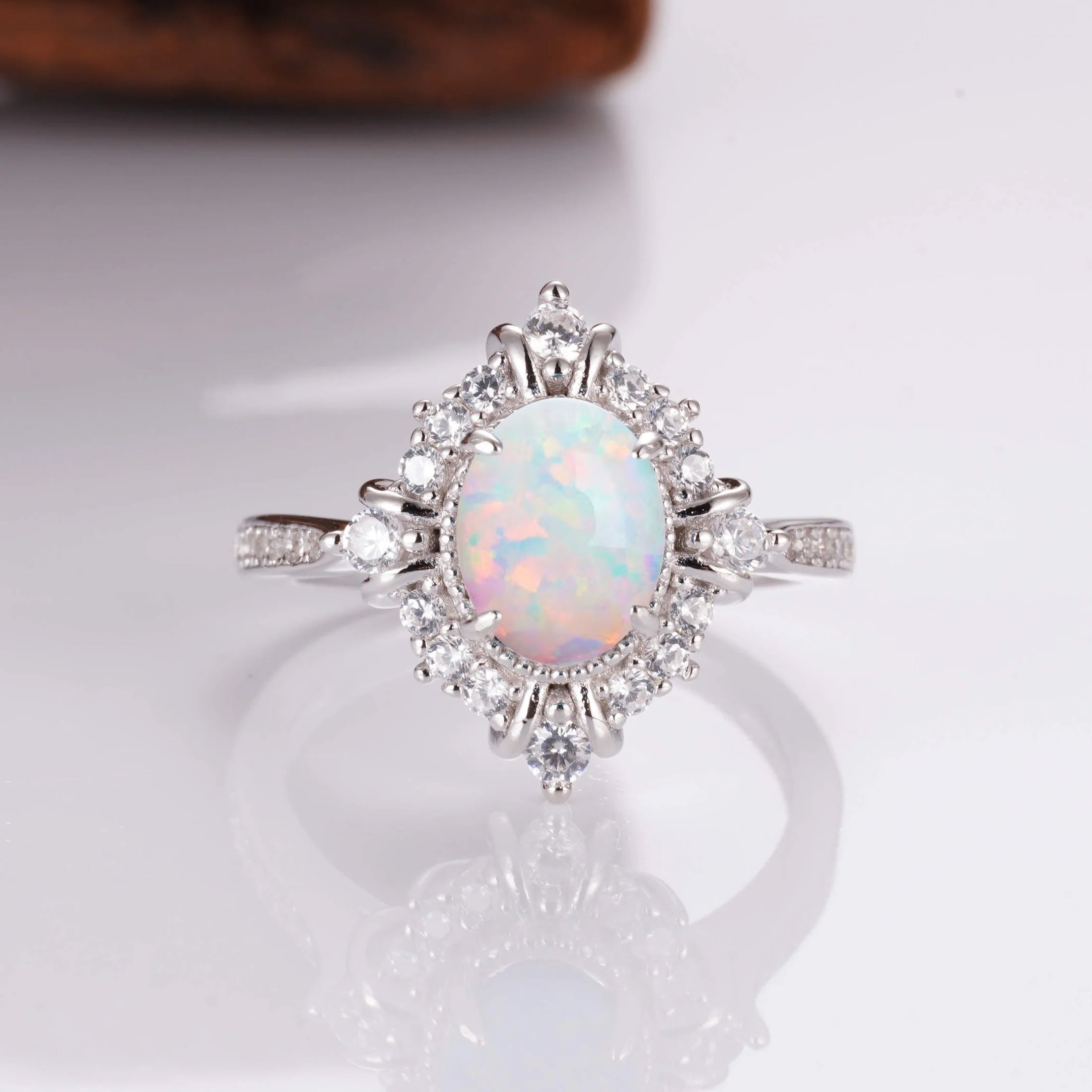 Mei Opal Ring Sterling Silver