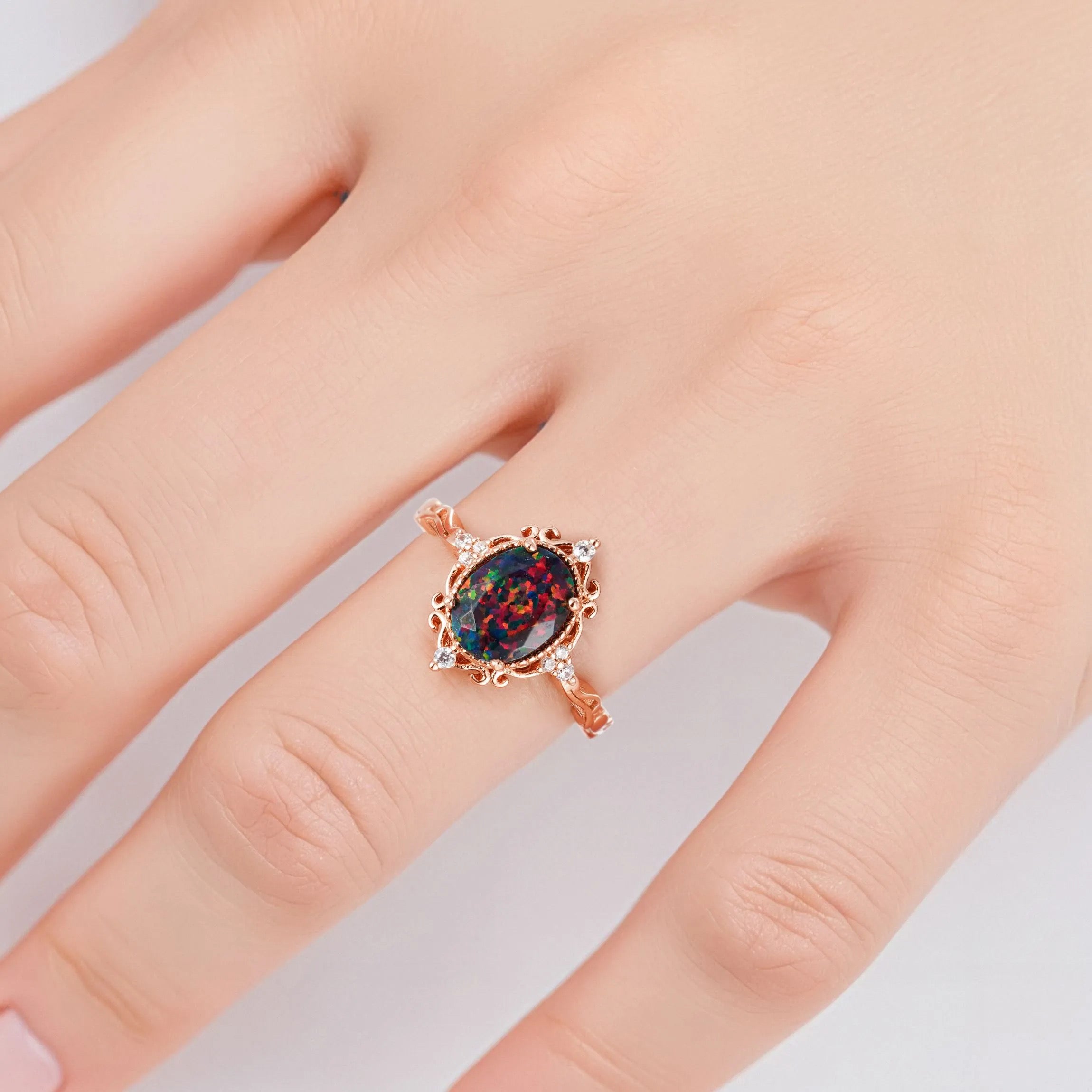 Keri Black Opal Ring