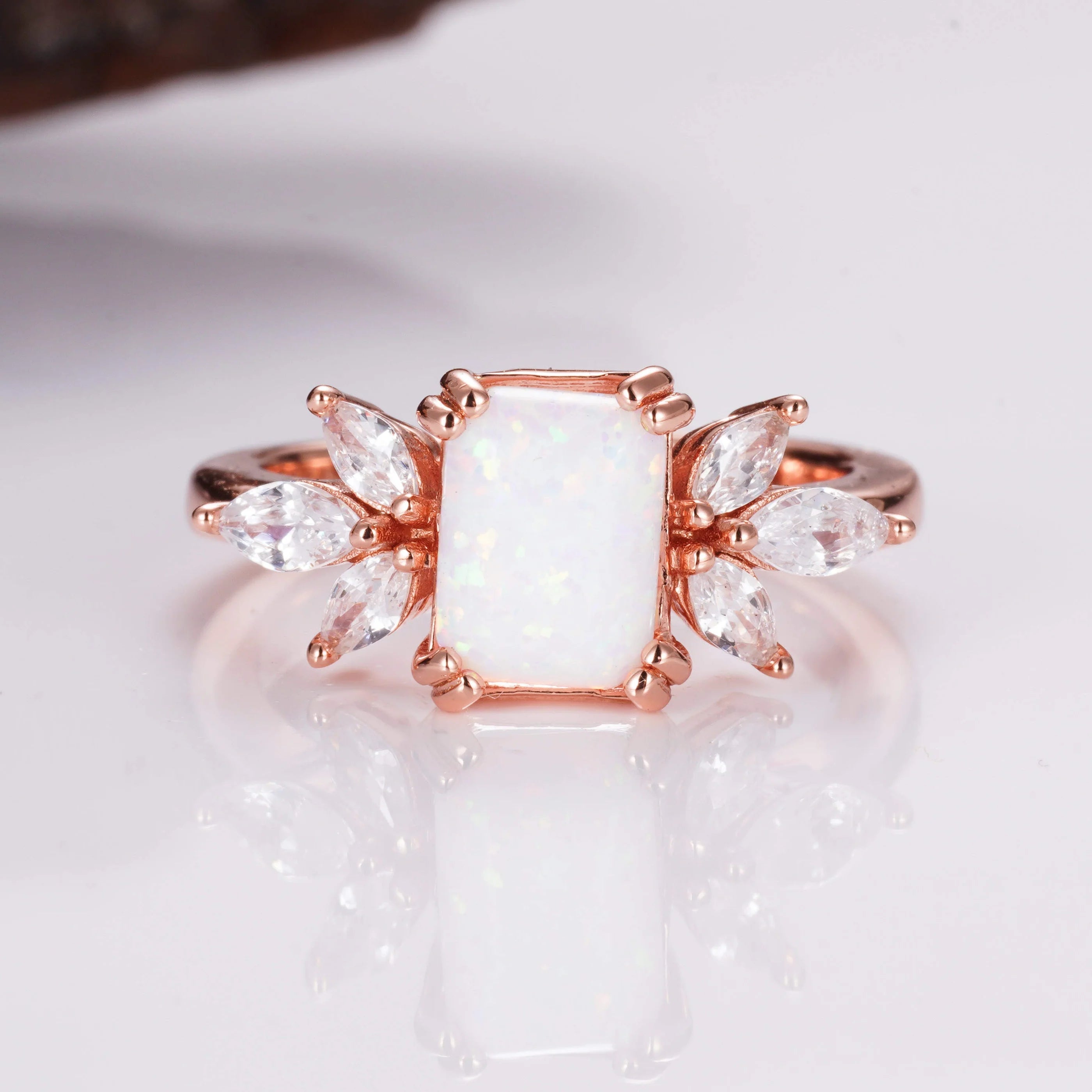 Ivy Opal Ring Rose Gold