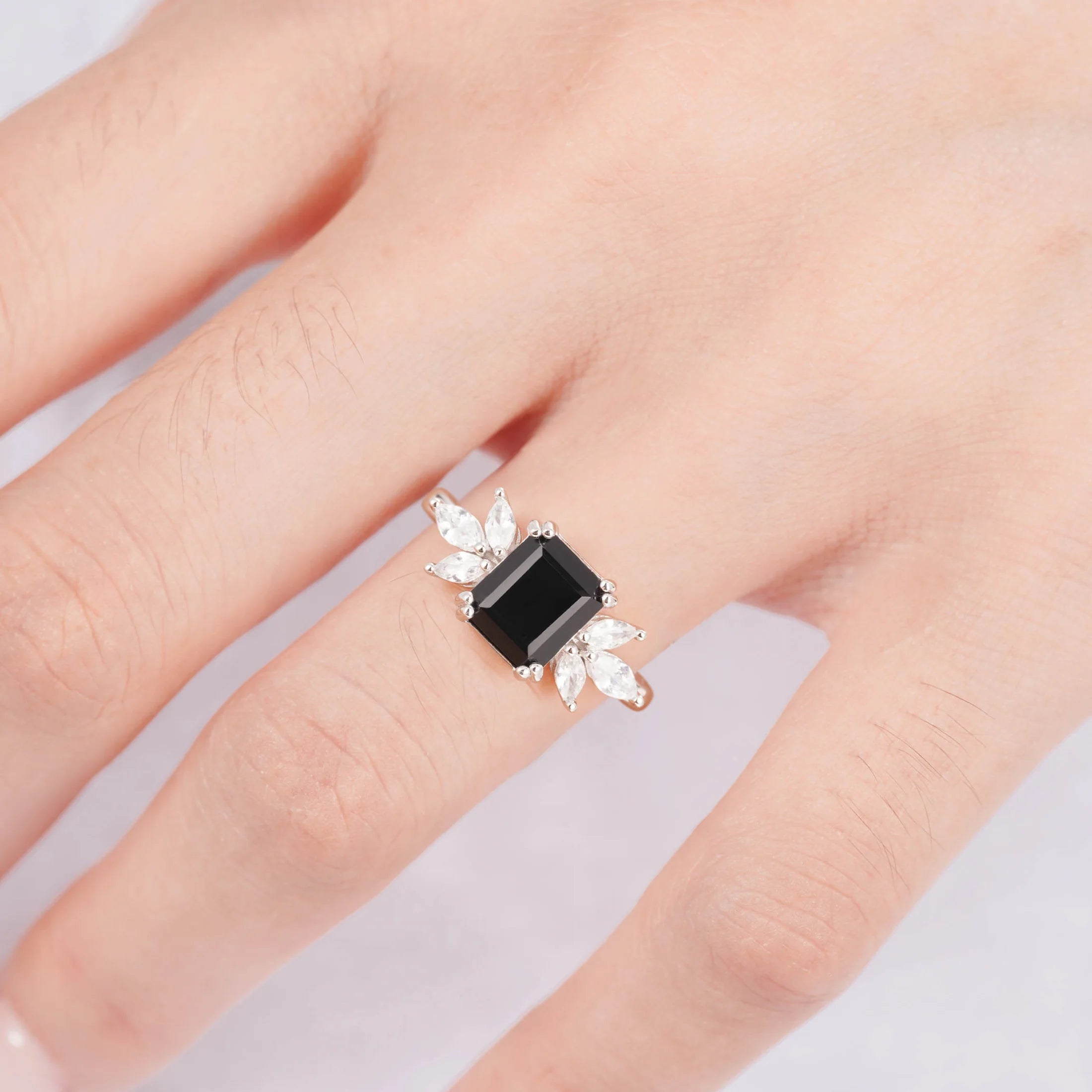 Ivy Black Onyx Ring Sterling Silver