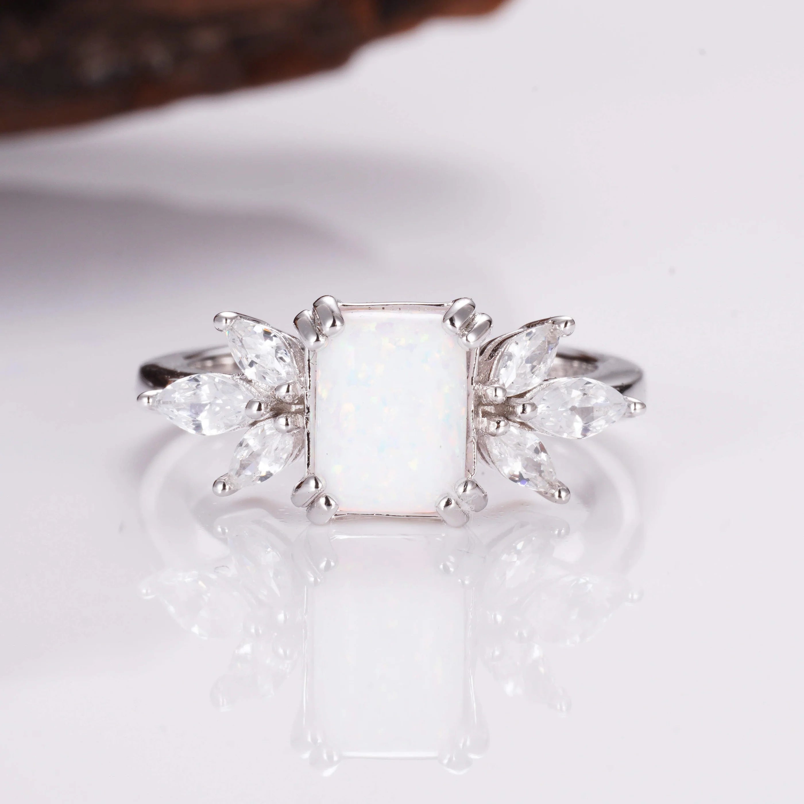 Ivy Opal Ring Sterling Silver