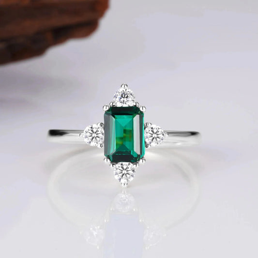 Sia Emerald Ring Sterling Silver
