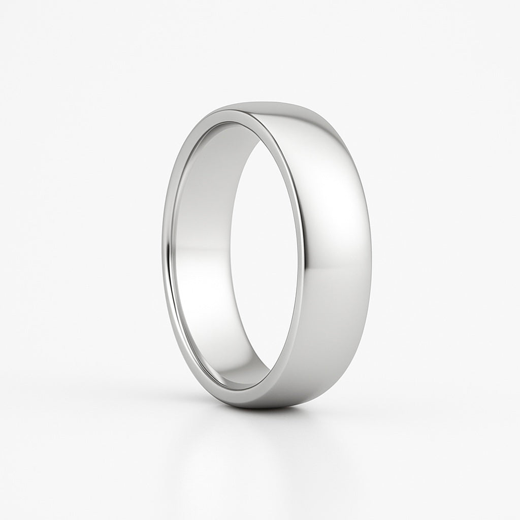 Troy 6mm Tungsten Men's Wedding Band Silver