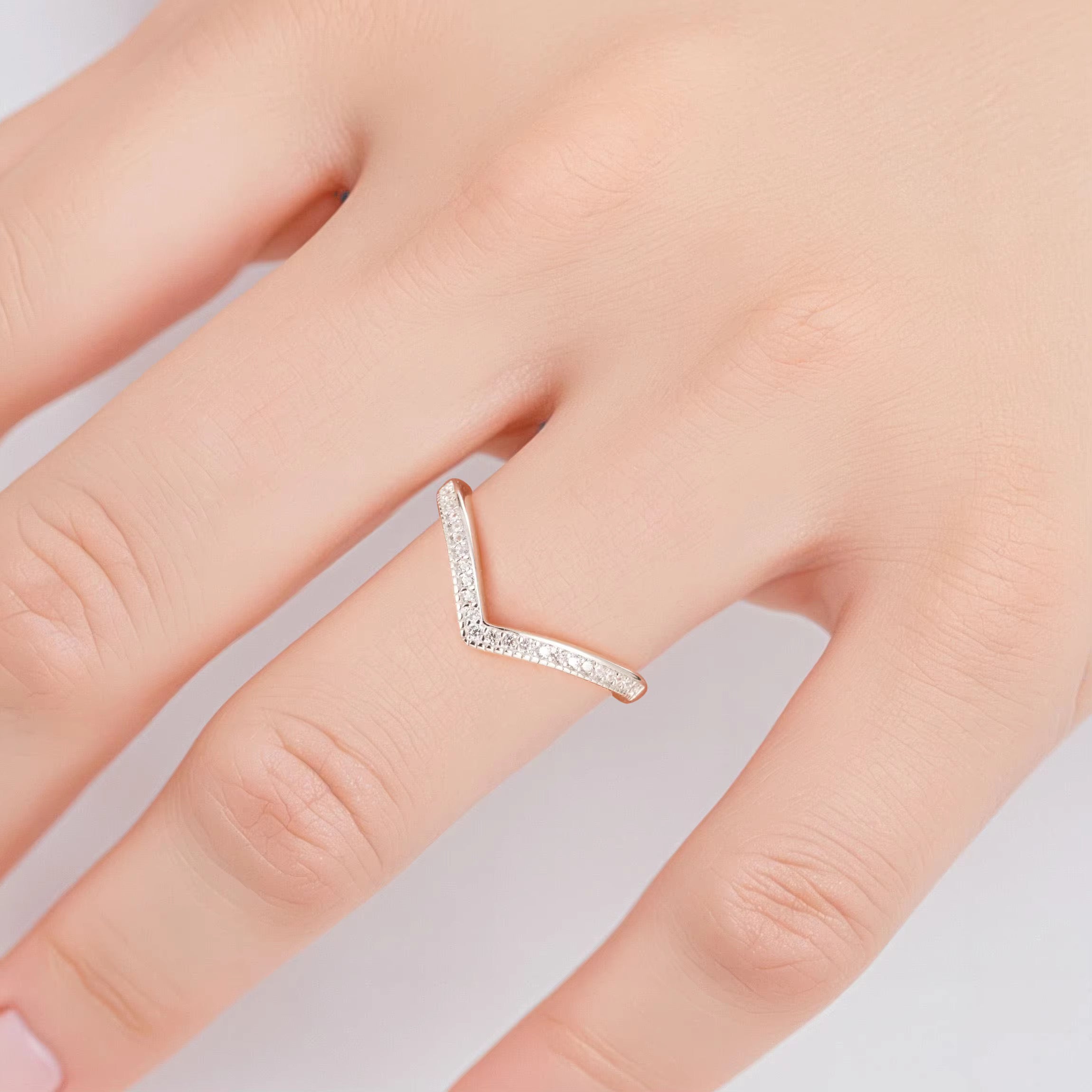 Jenna Curved Gemstone Stacking Band Sterling Silver