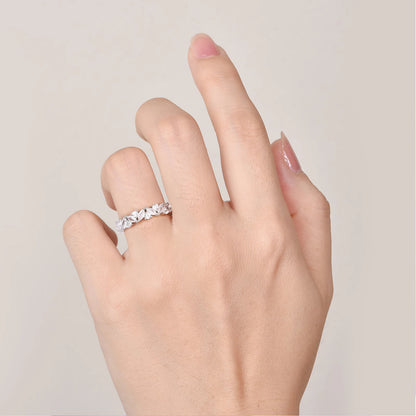 Abi Moissanite Marquise and Round Wedding Band Gold
