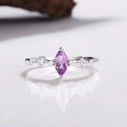 Ava Amethyst Ring Sterling Silver
