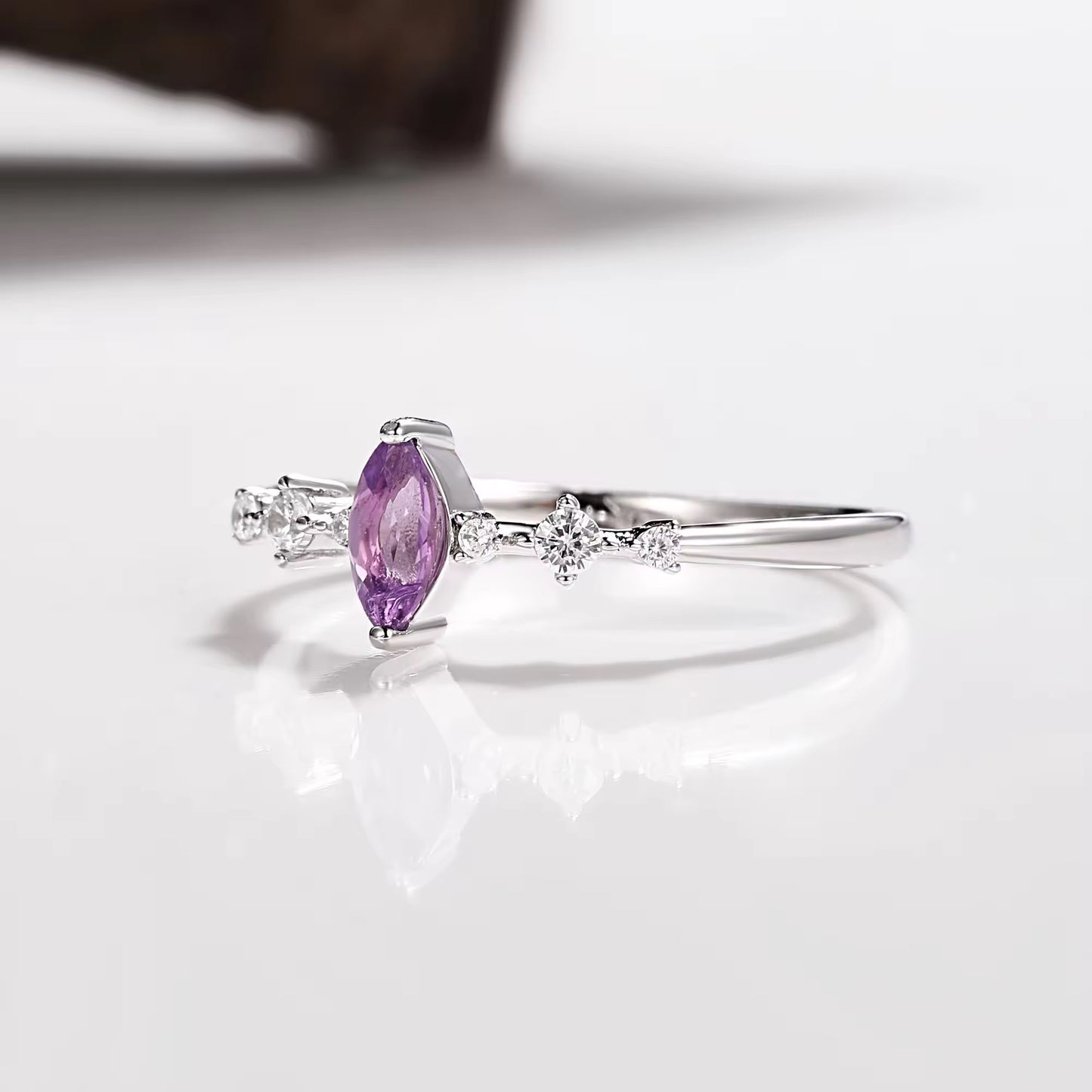 Ava Amethyst Ring Sterling Silver