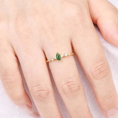 Ava Black Onyx Ring Gold