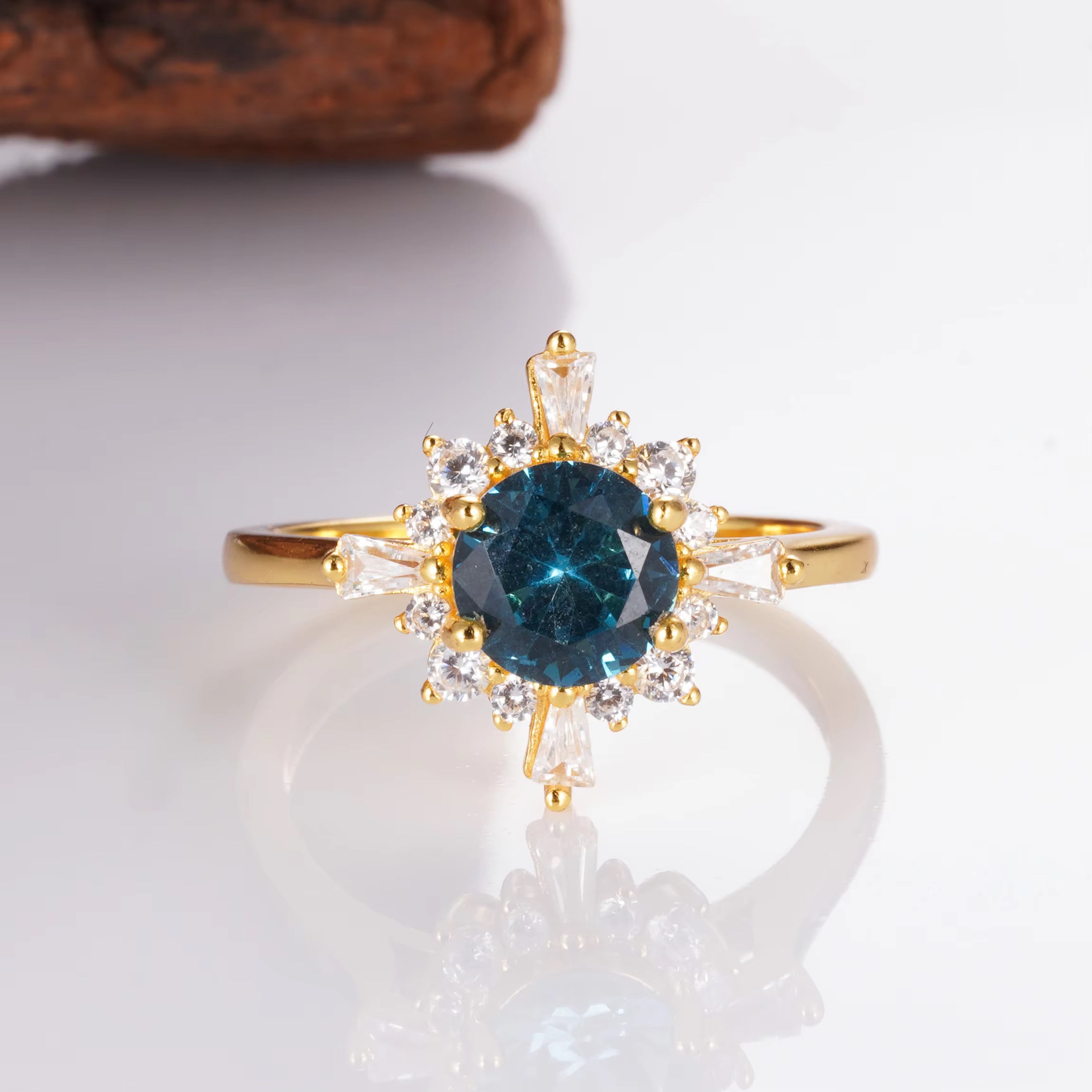 Zia Peacock Sapphire Ring