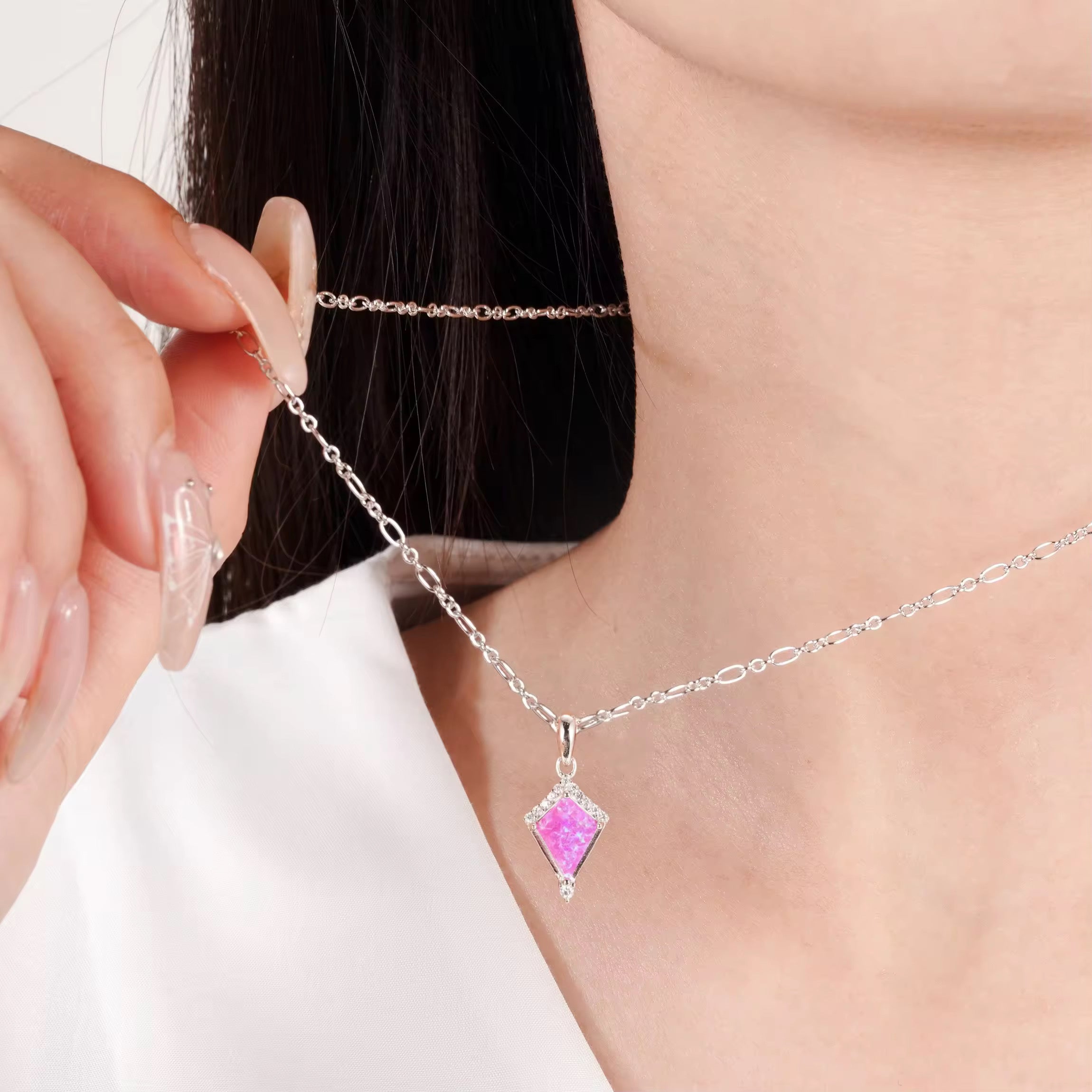 Dania Vintage Salt and Pepper Diamond Necklace