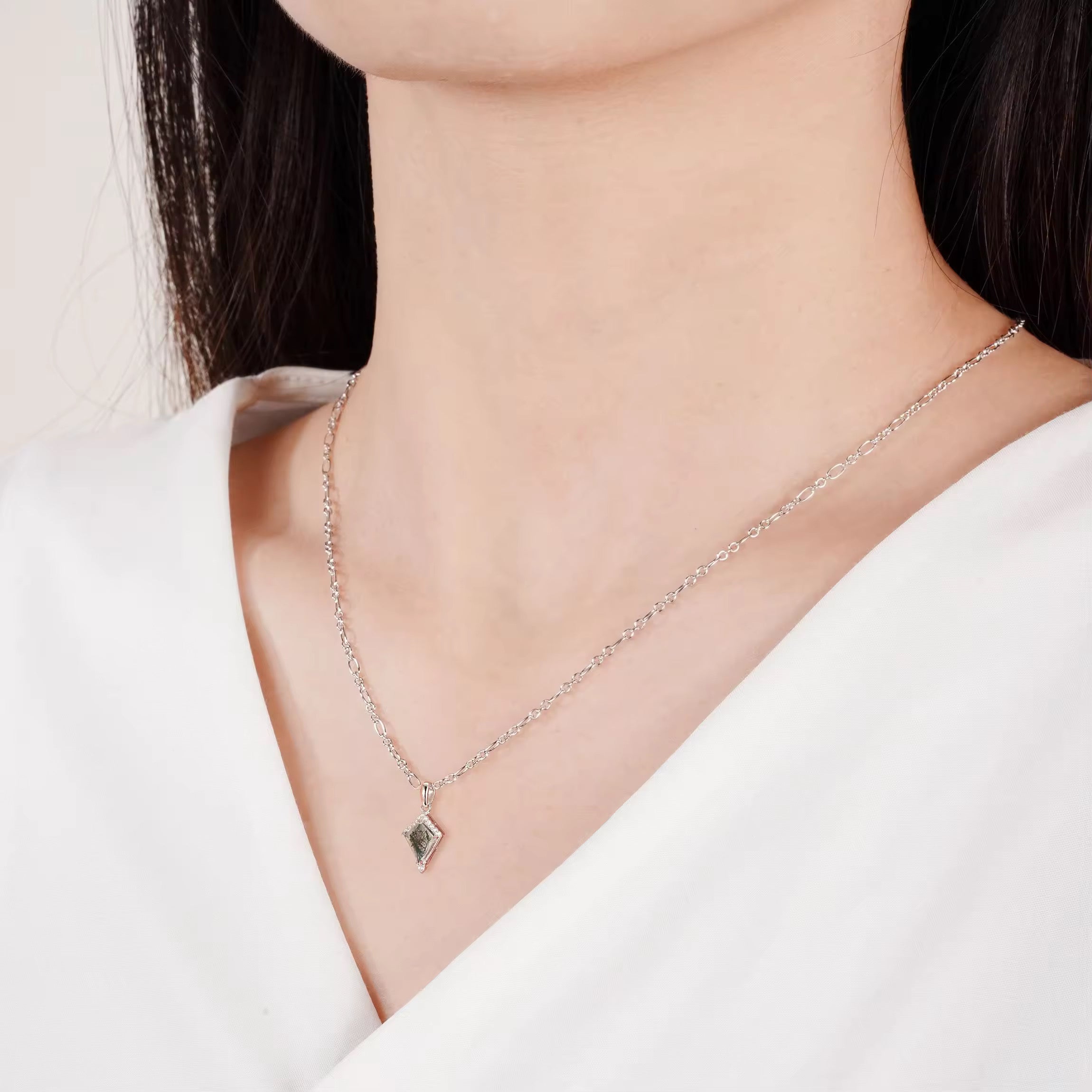 Dania Vintage Salt and Pepper Diamond Necklace
