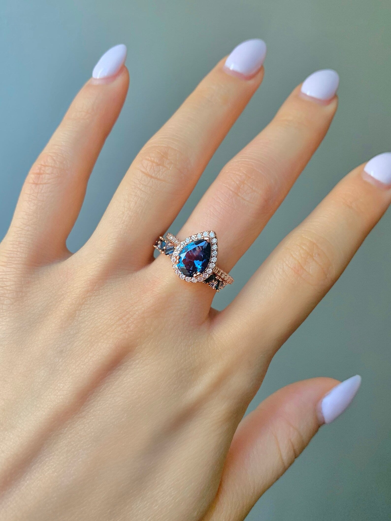 Nia & Jni London Blue Topaz Ring Set