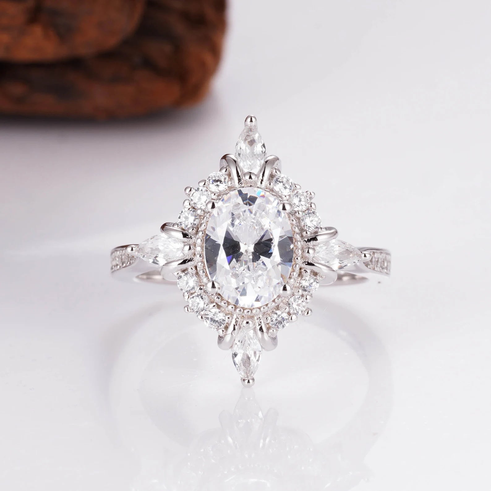Mia Crystal Ring Sterling Silver