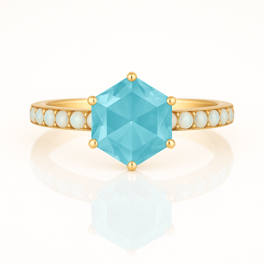 Emma Aquamarine & Opal Ring