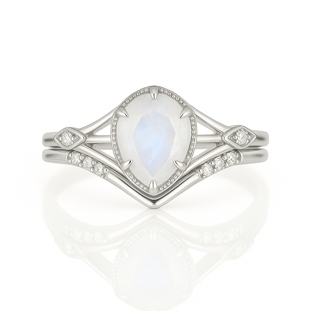 Emily Moonstone Ring Set