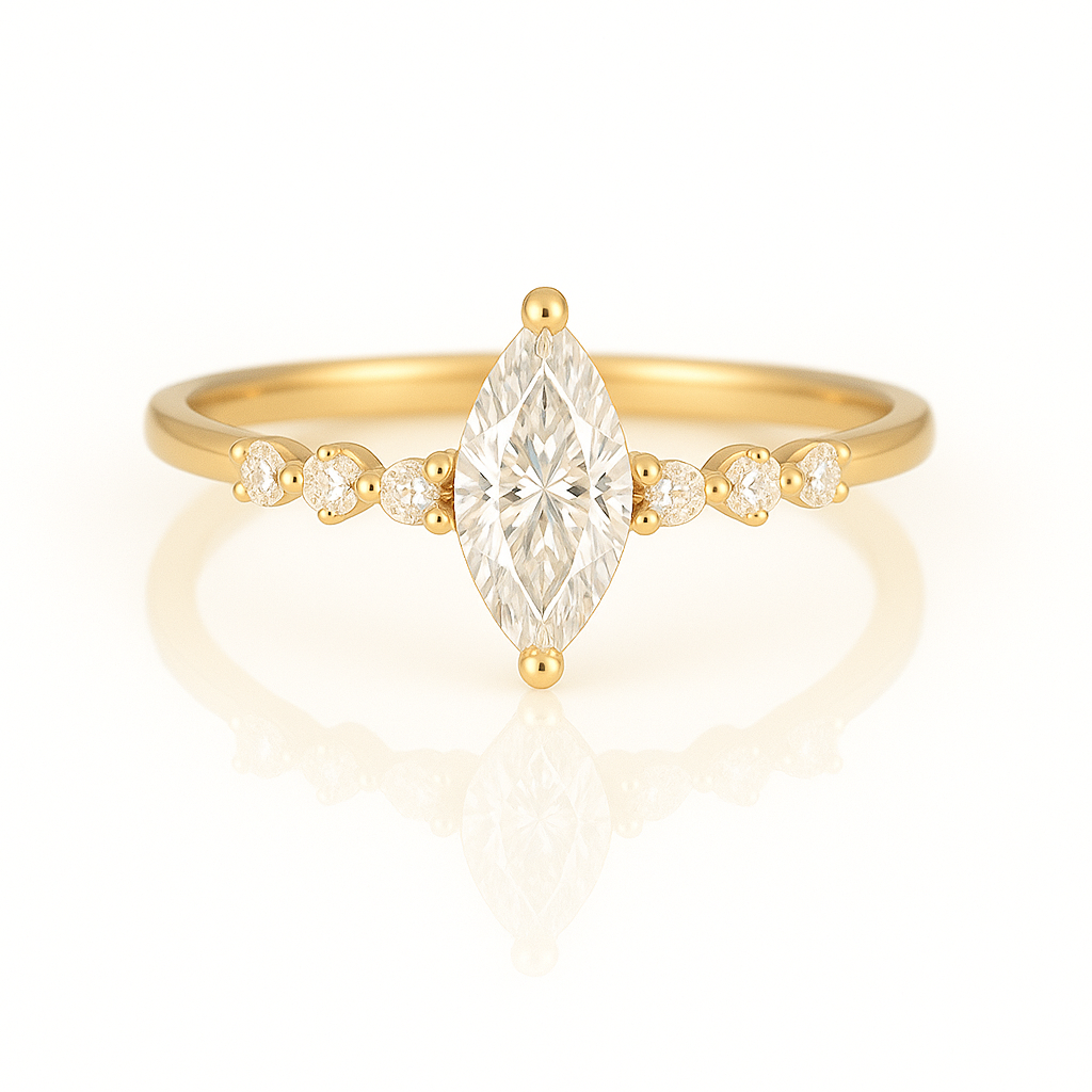 Ava Crystal Ring Gold