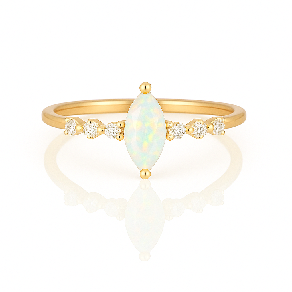 Ava Opal Ring Gold