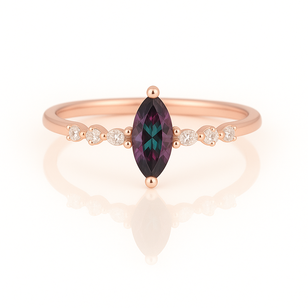 Ava Alexandrite Ring Rose Gold