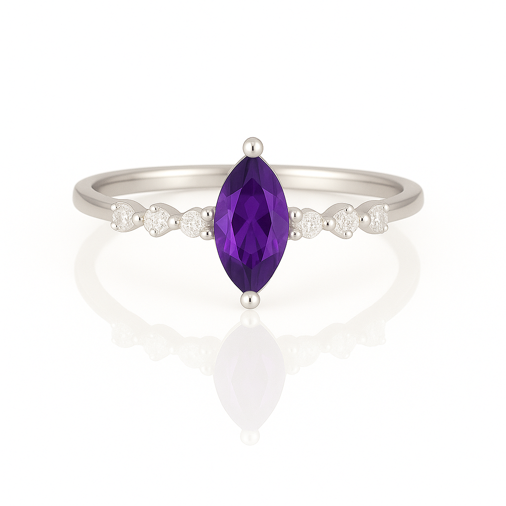 Ava Amethyst Ring Sterling Silver