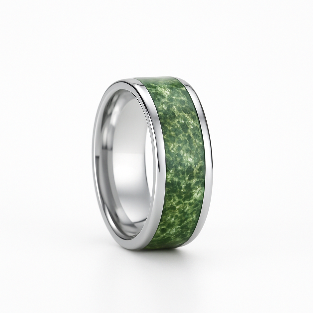 Paul Green Moss Agate Men's Band Sterling Silver