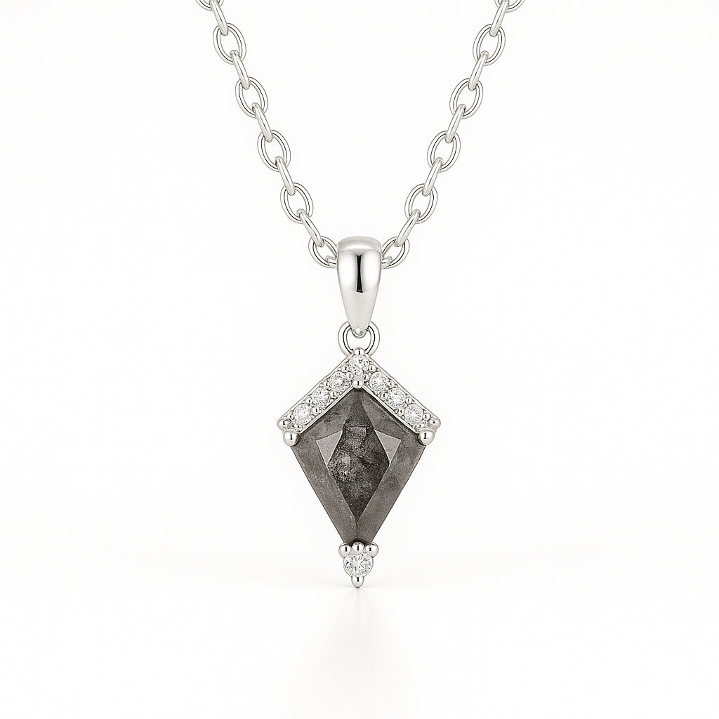 Dania Vintage Salt and Pepper Diamond Necklace