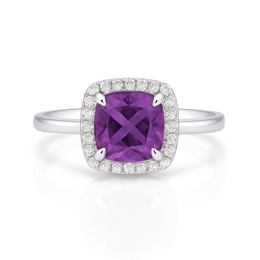 Vit Cushion Amethyst Ring