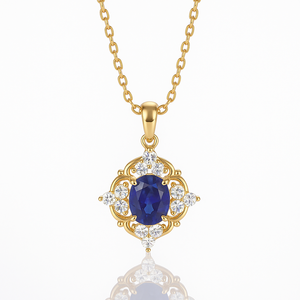 Fia Sapphire Necklace Gold