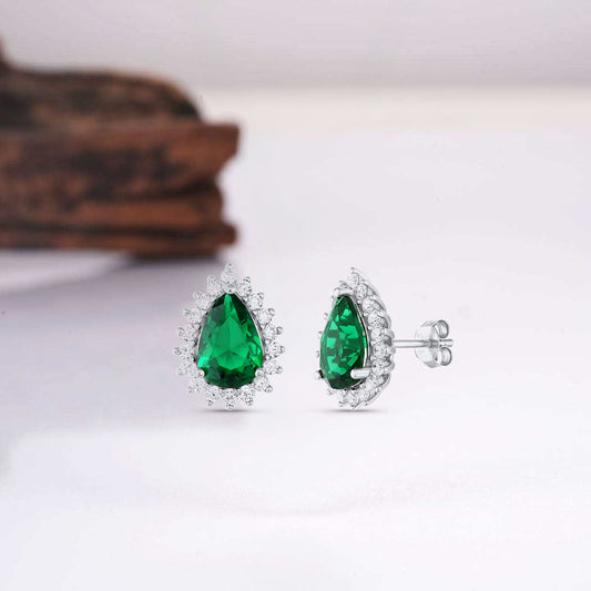 Ina Emerald Earrings Sterling Silver