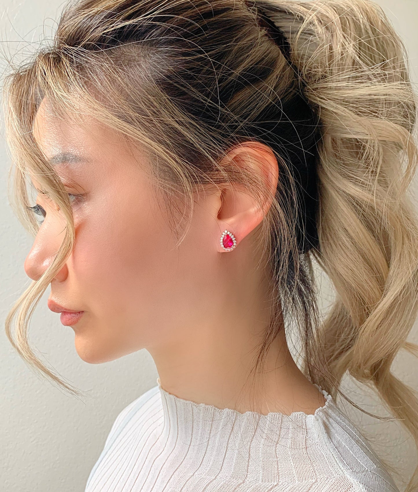 Ina Ruby Earrings Rose Gold