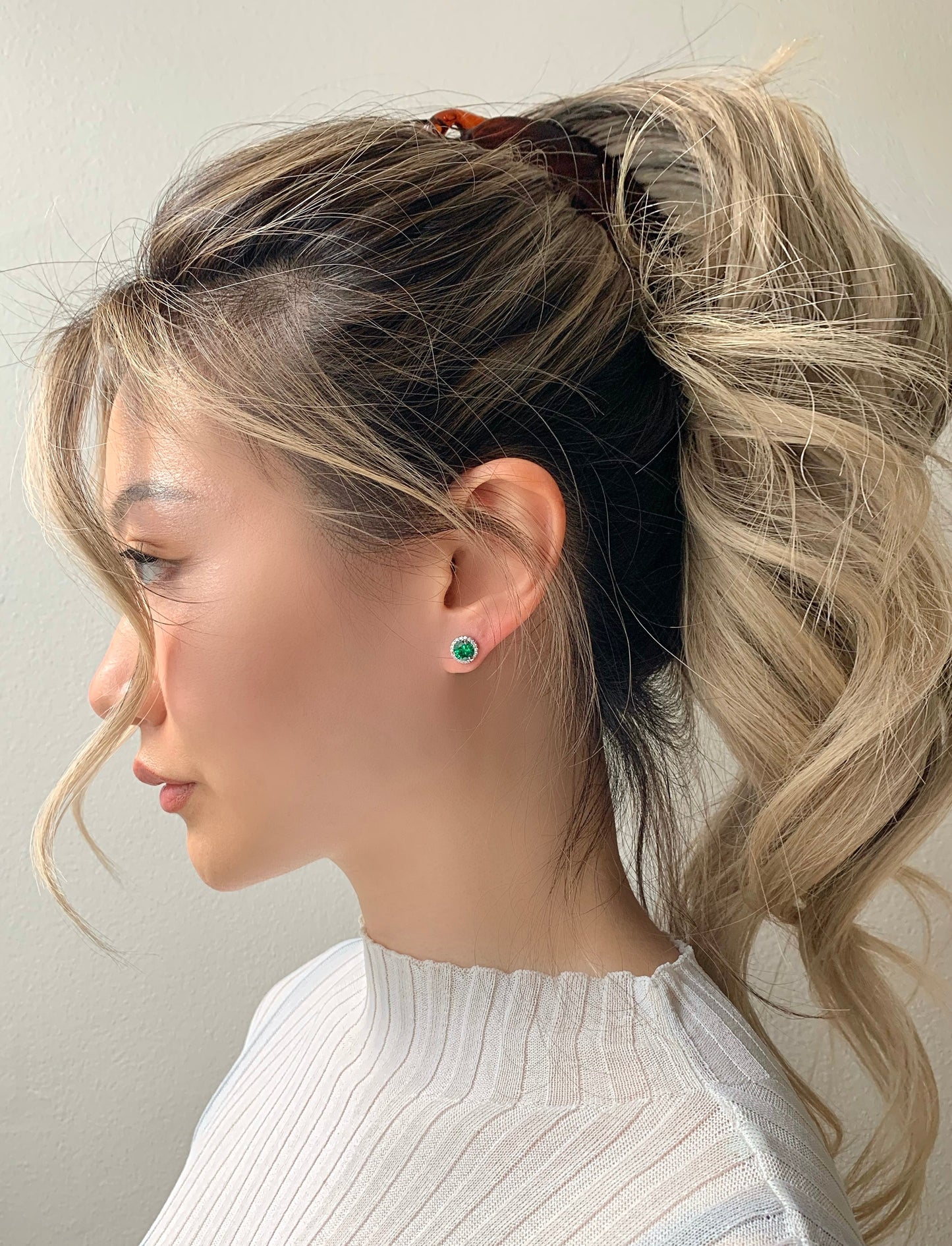 Jia Emerald Earrings Sterling Silver
