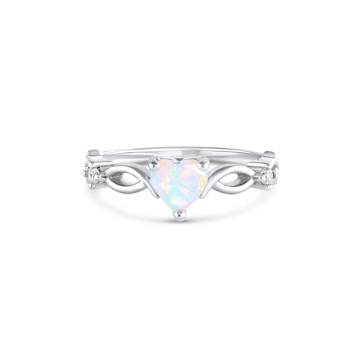 Lei Opal Heart Ring Sterling Silver