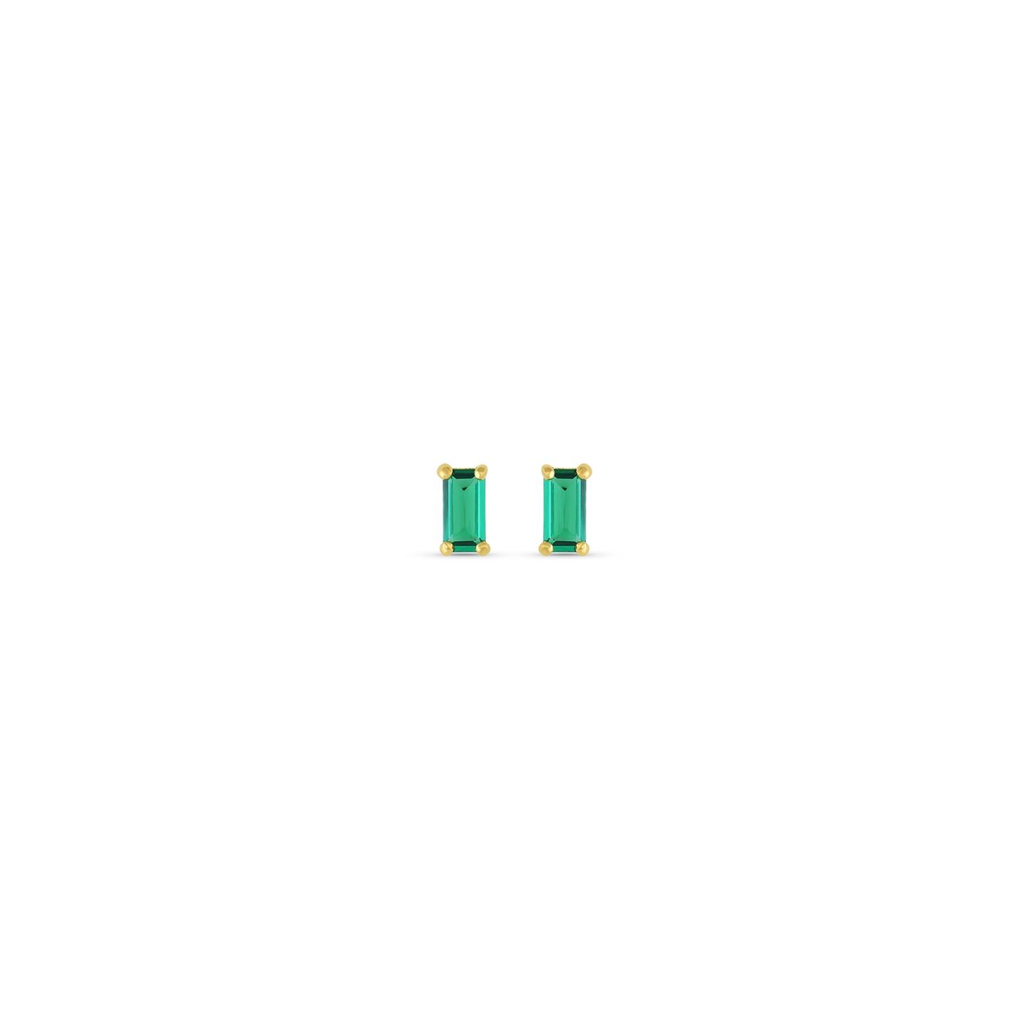 Pia 14k Solid Gold Emerald Earrings