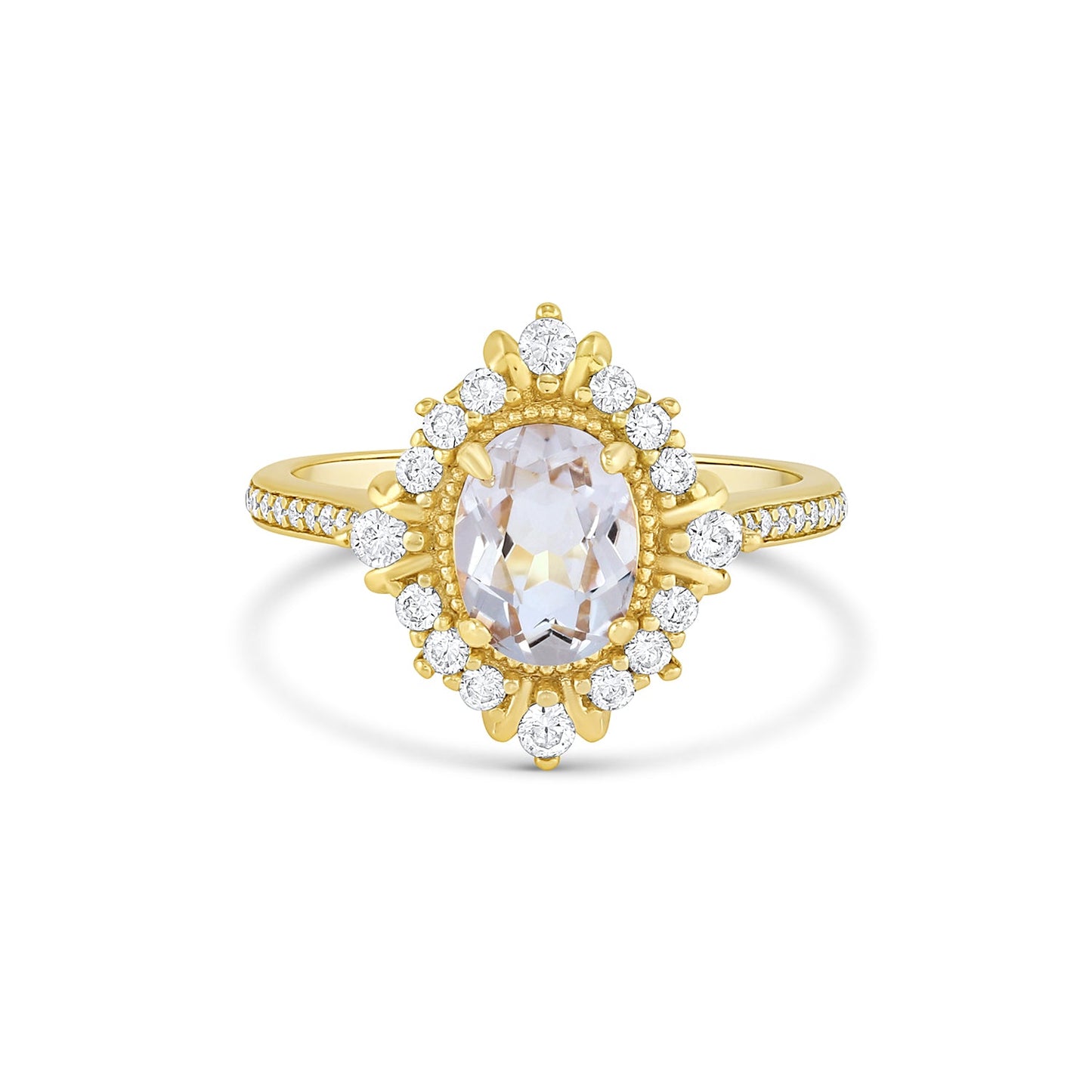 Mei Crystal Ring Gold