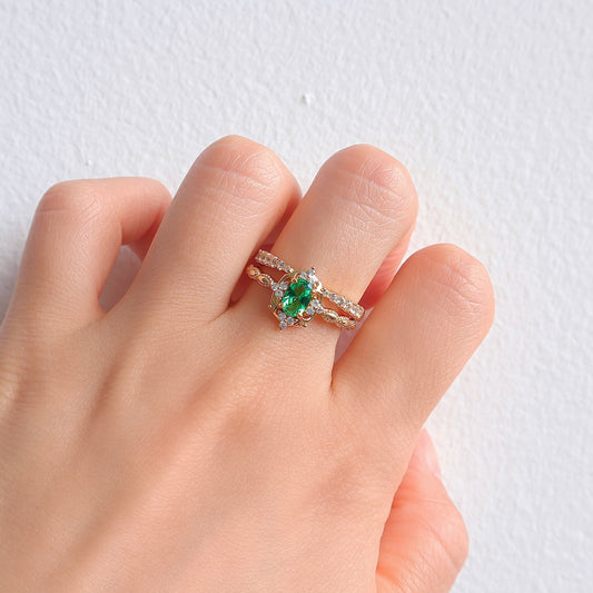 Esi & Fia Emerald Ring Set