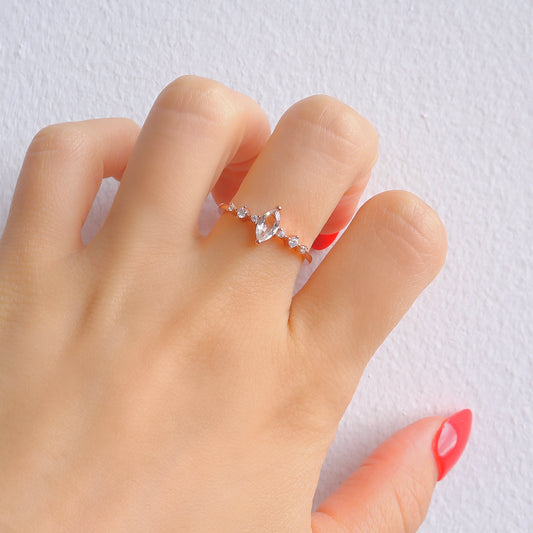 Ava Crystal Ring Rose Gold