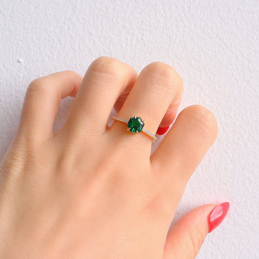 Emma Emerald & Opal Ring