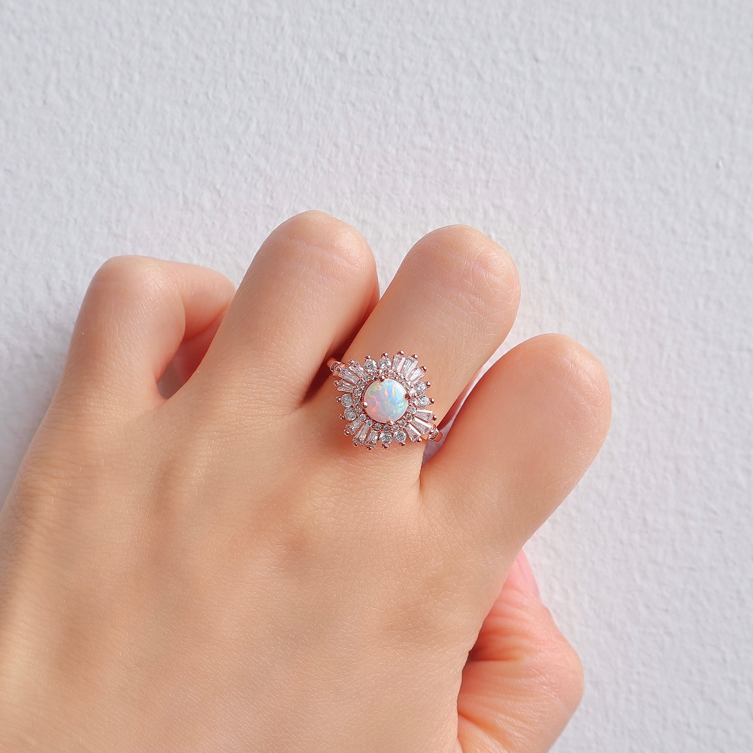 Mae Opal Ring Sterling Silver