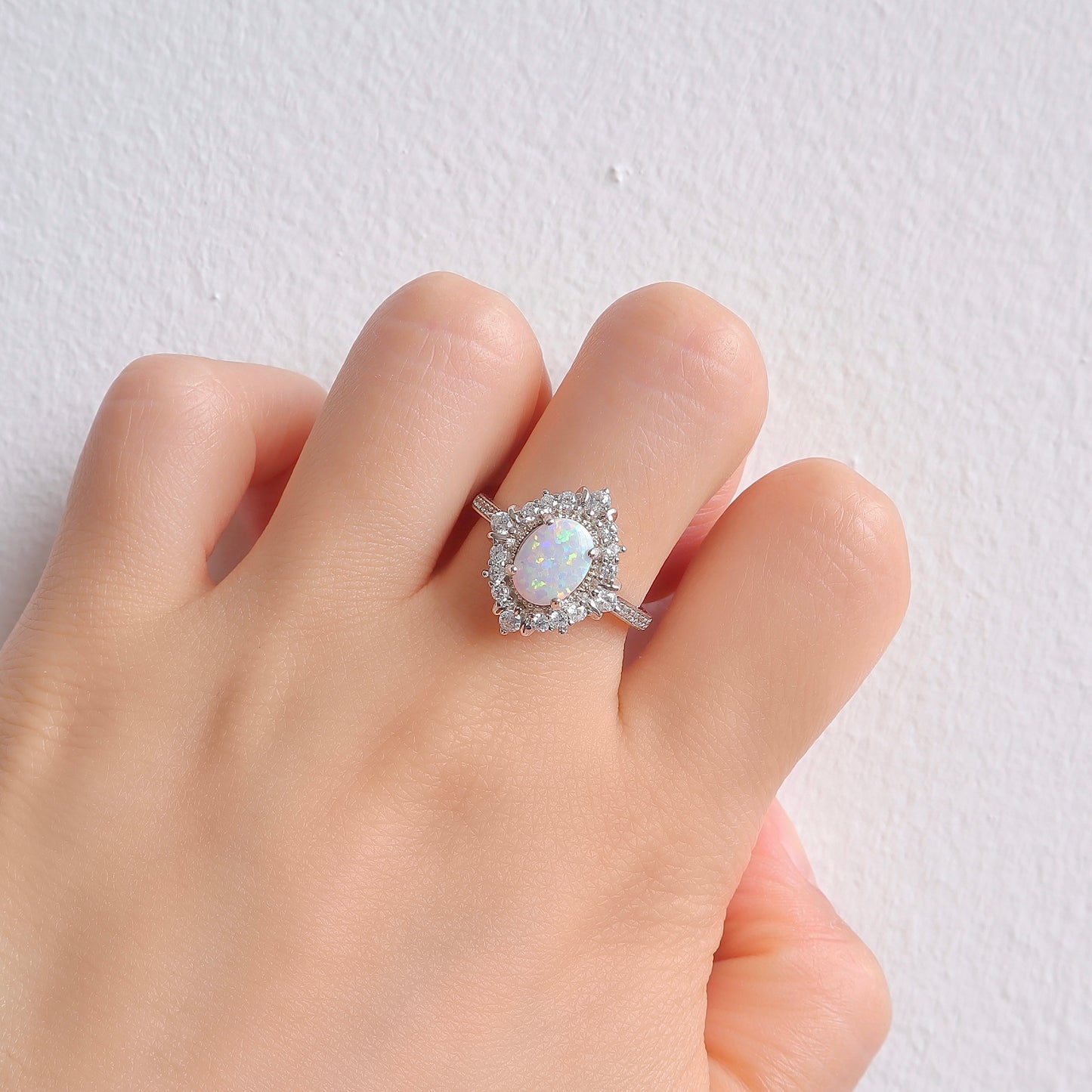 Mei Opal Ring Sterling Silver