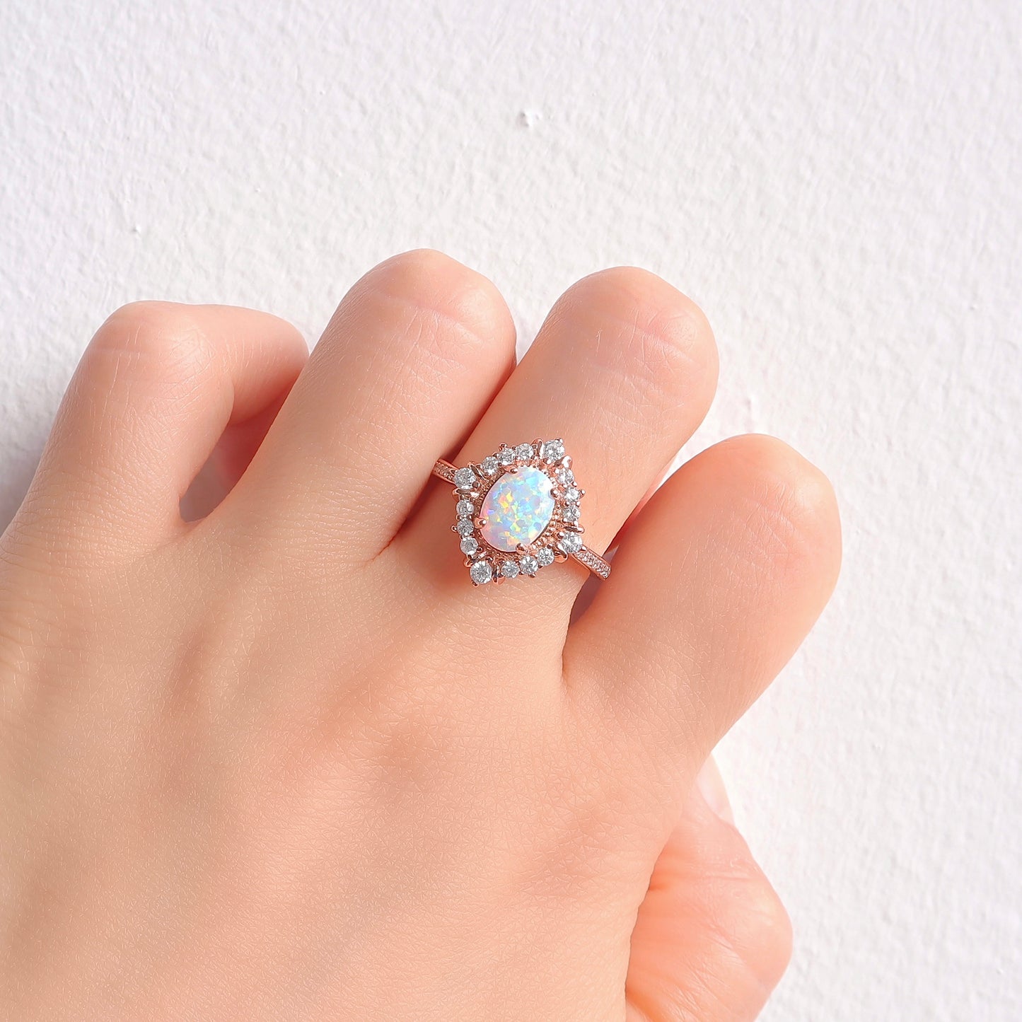 Mei Opal Ring Rose Gold