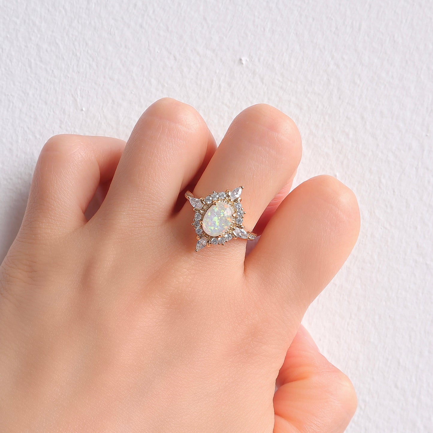 Mia Opal Ring Rose Gold