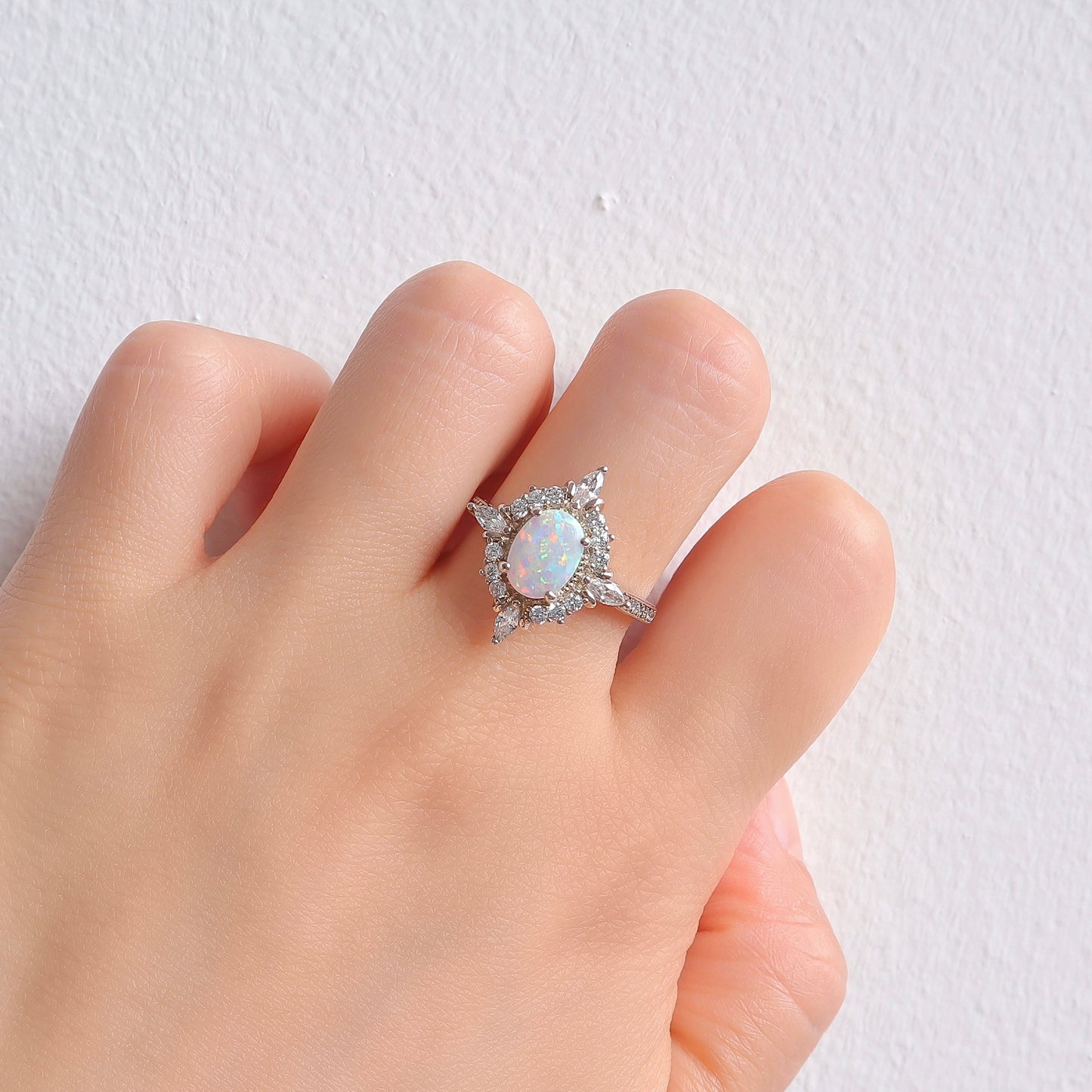 Mia Opal Ring Rose Gold