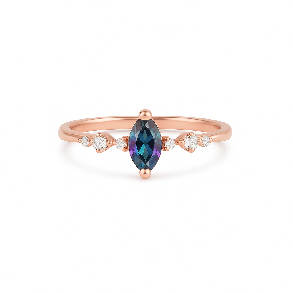 Ava Alexandrite Ring Rose Gold