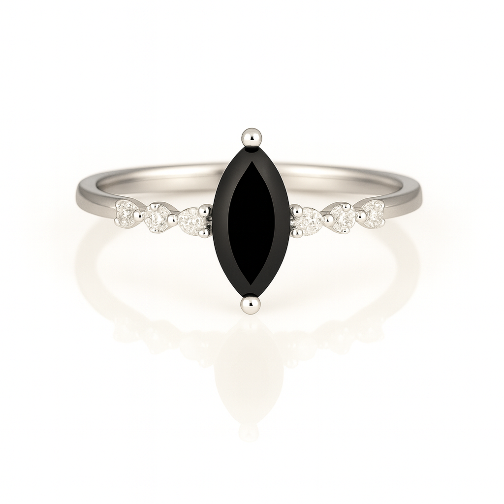 Ava Black Onyx Ring Sterling Silver