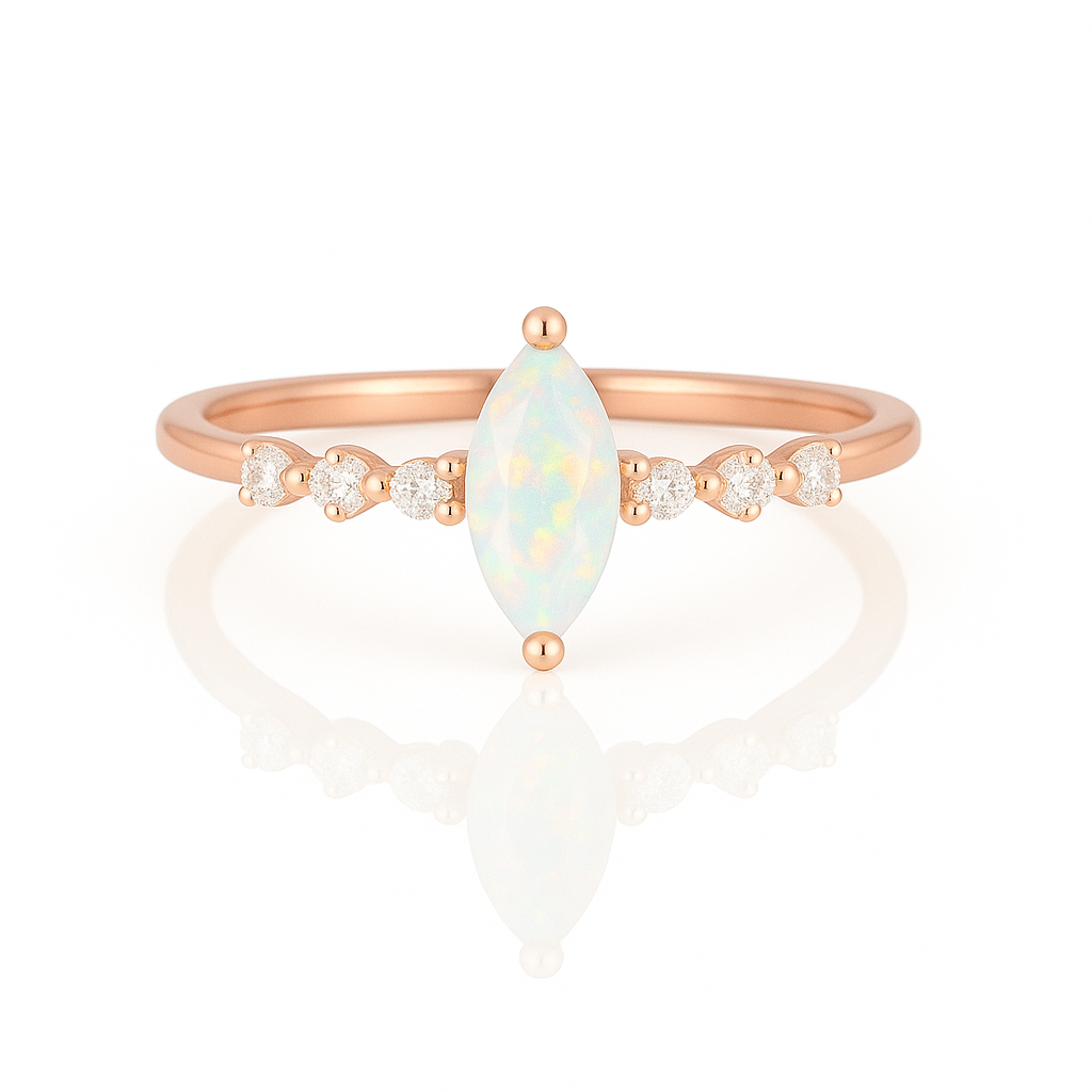 Ava Opal Ring Rose Gold