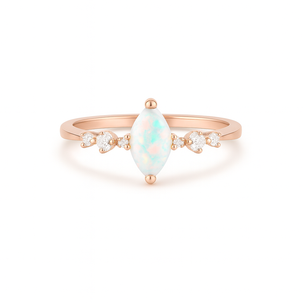 Ava Opal Ring Rose Gold
