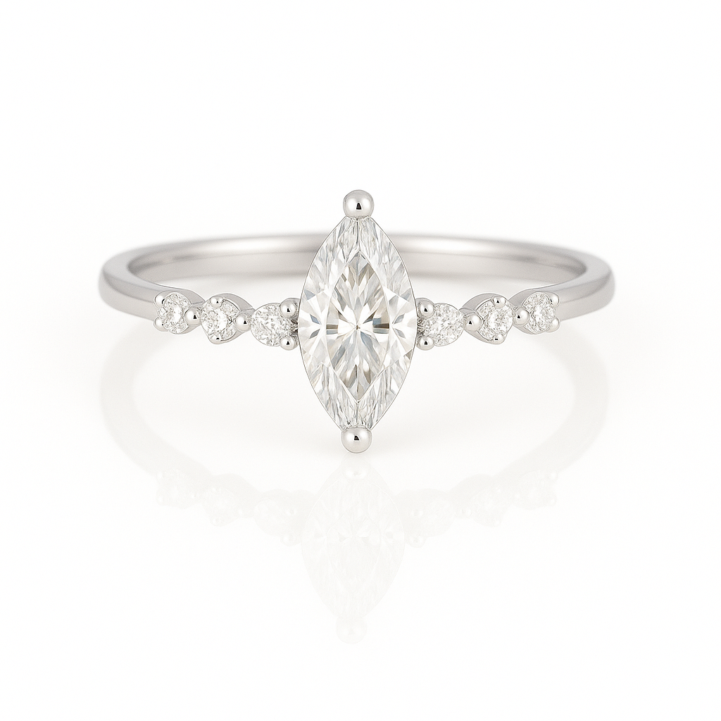 Ava Moissanite Ring Sterling Silver