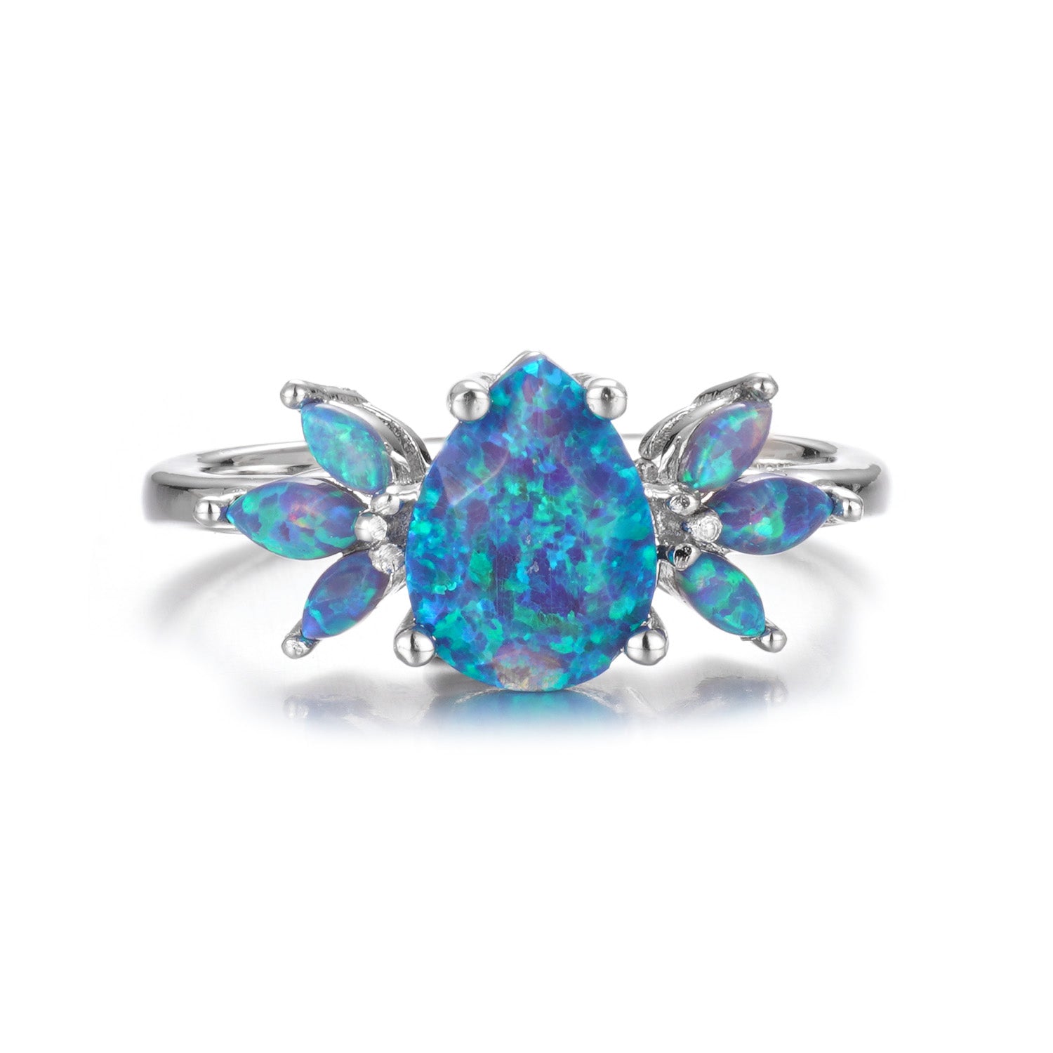 Ivy Teal Fire Opal Ring