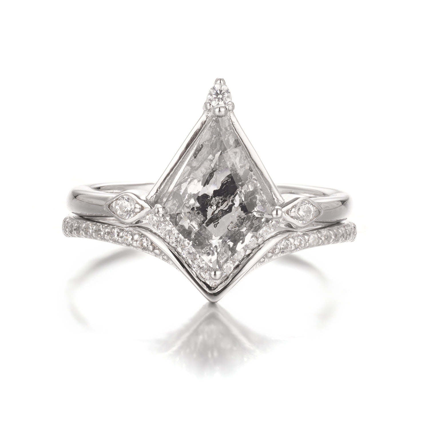 Dania Salt and Pepper Diamond Ring Set