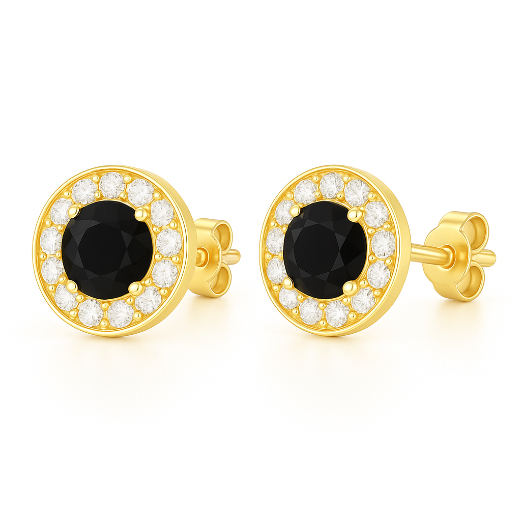 Jia Black Onyx Earrings Rose Gold